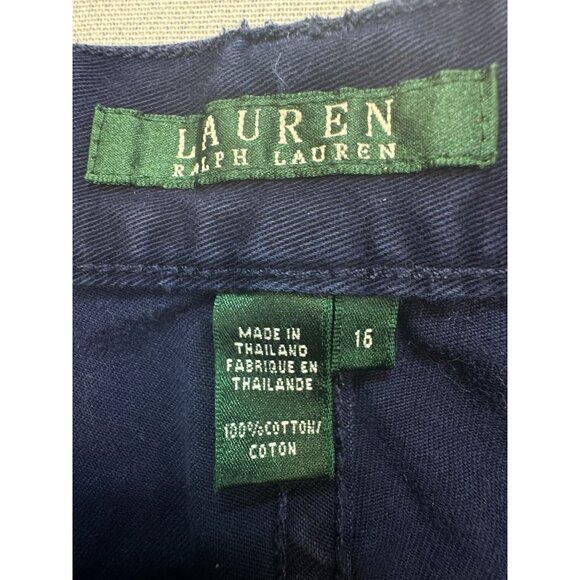 Lauren Ralph Lauren Womens Capri Pants Size 16 Navy Blue Mid-Rise Casual Pockets - Picture 7 of 12